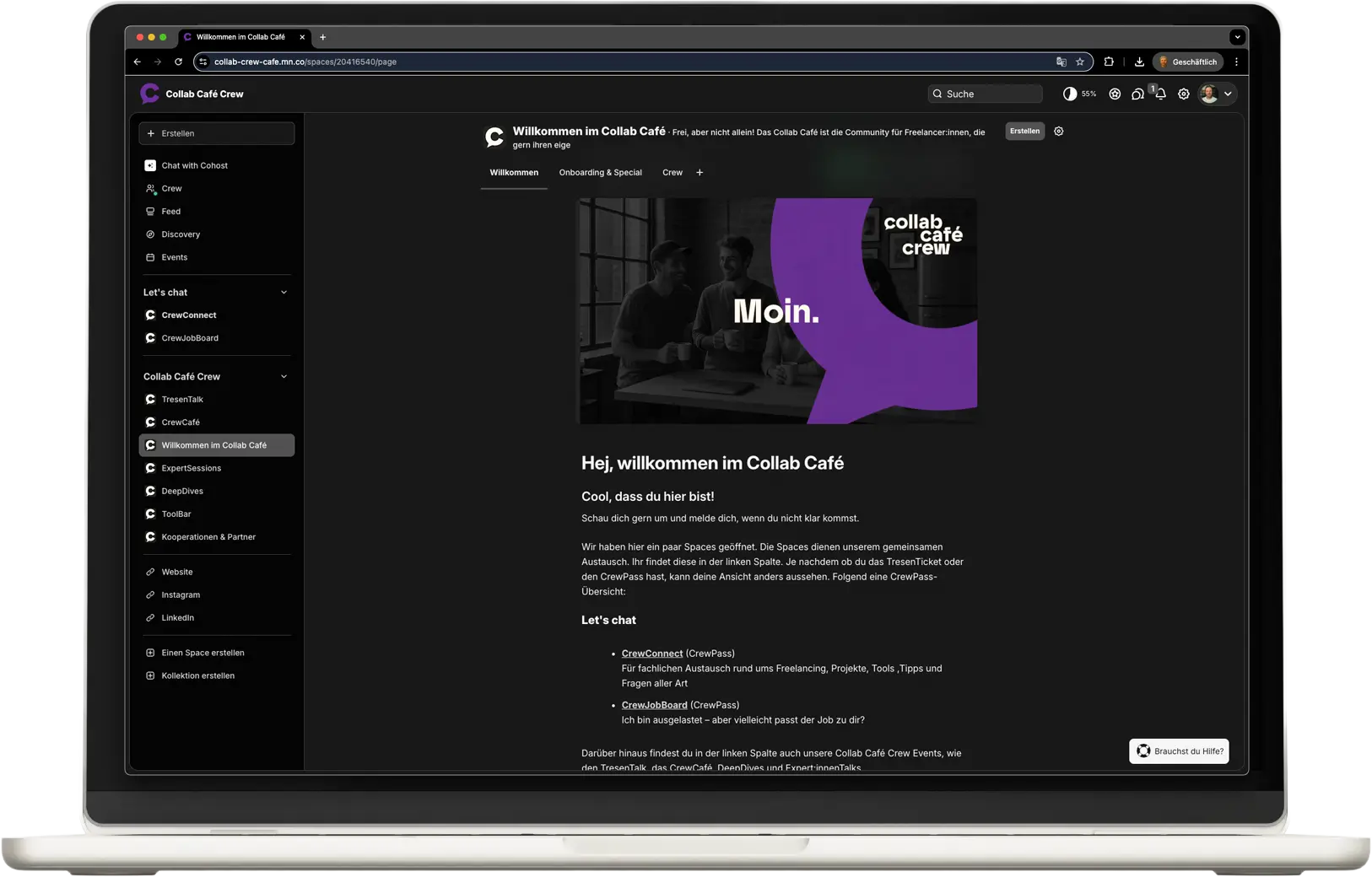 Willkommen in der Collab Café Mighty App